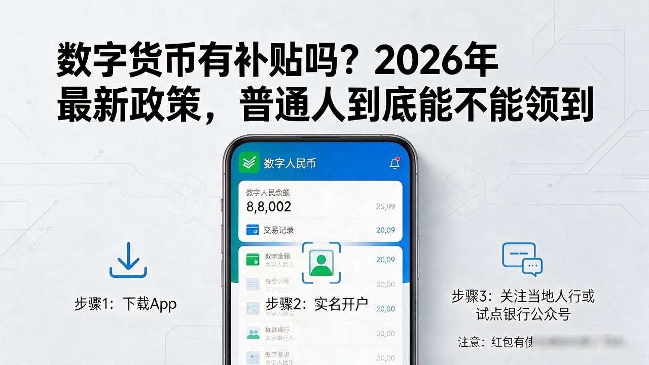 数字货币有补贴吗？2026年最新政策，普通人到底能不能领到